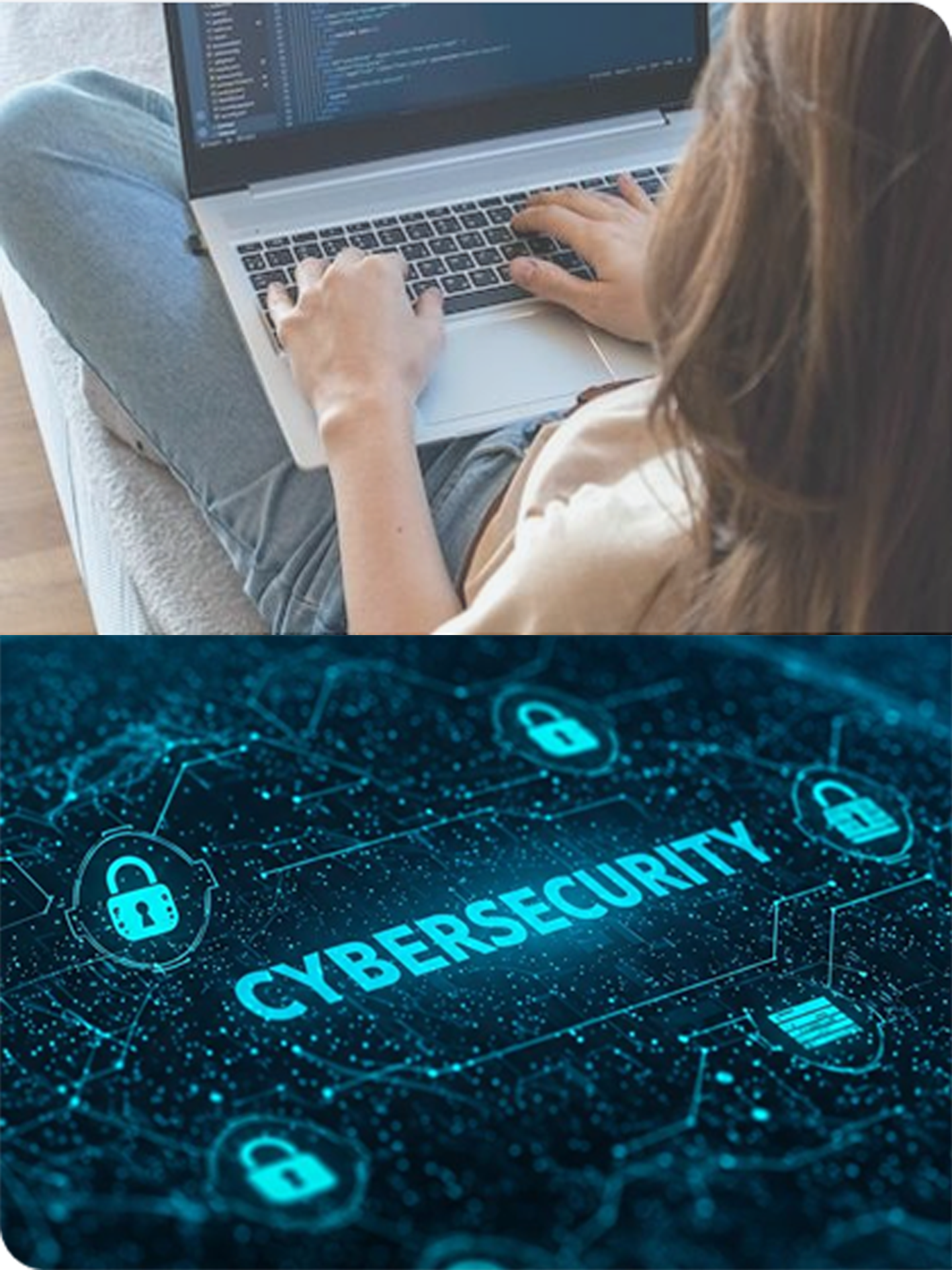 Team member working on a laptop